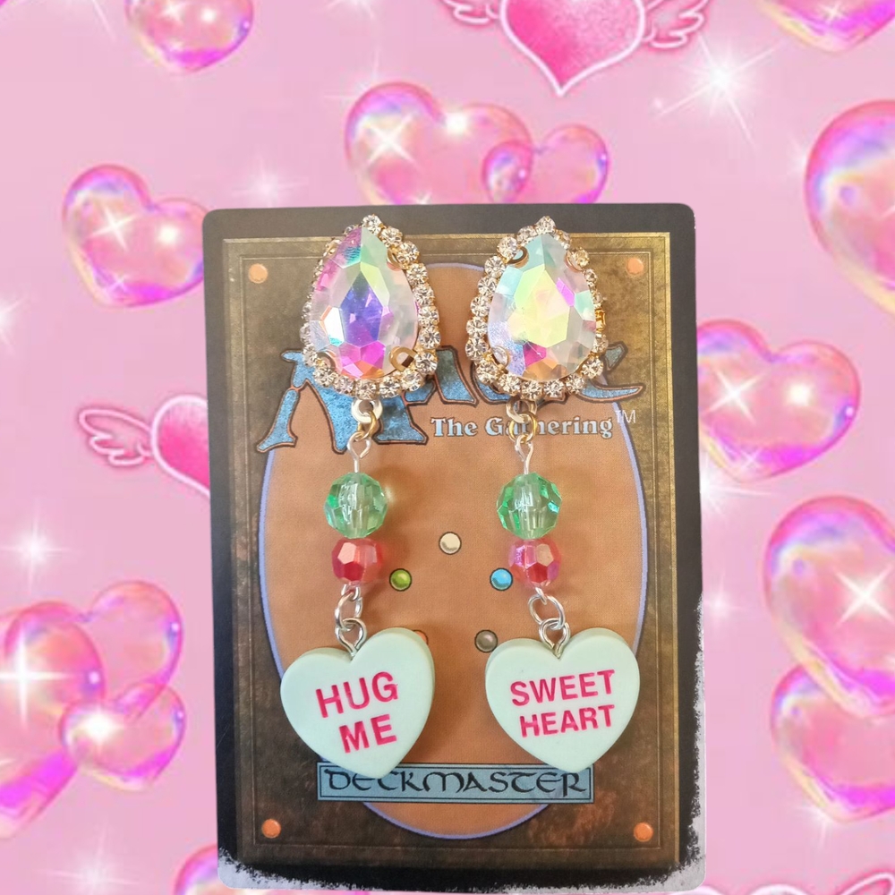 Crystal Heart Drop Earrings